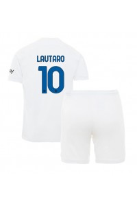 Inter Milan Lautaro Martinez #10 Babytruitje Uit tenue Kind 2023-24 Korte Mouw (+ Korte broeken)